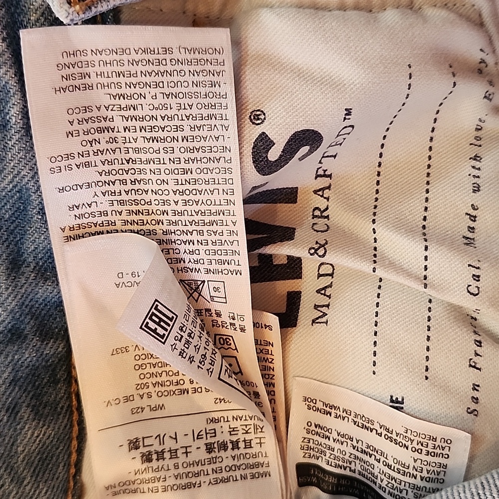 Levi’s Made & Crafted Split Hem Jeans Light Wash High Rise Straight Leg Size 25 - Picture 6 of 7